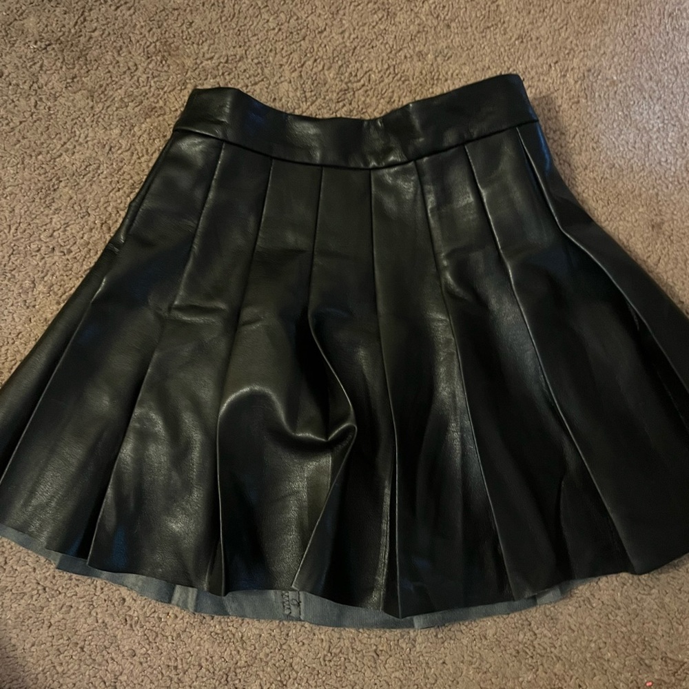 Sunday best pleated leather mini skirt 00